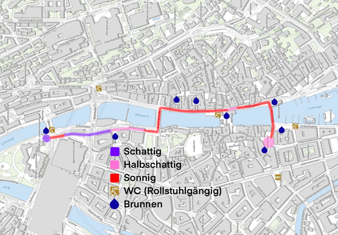 Karte der Demo-Route (detaillierte Beschreibung unten)